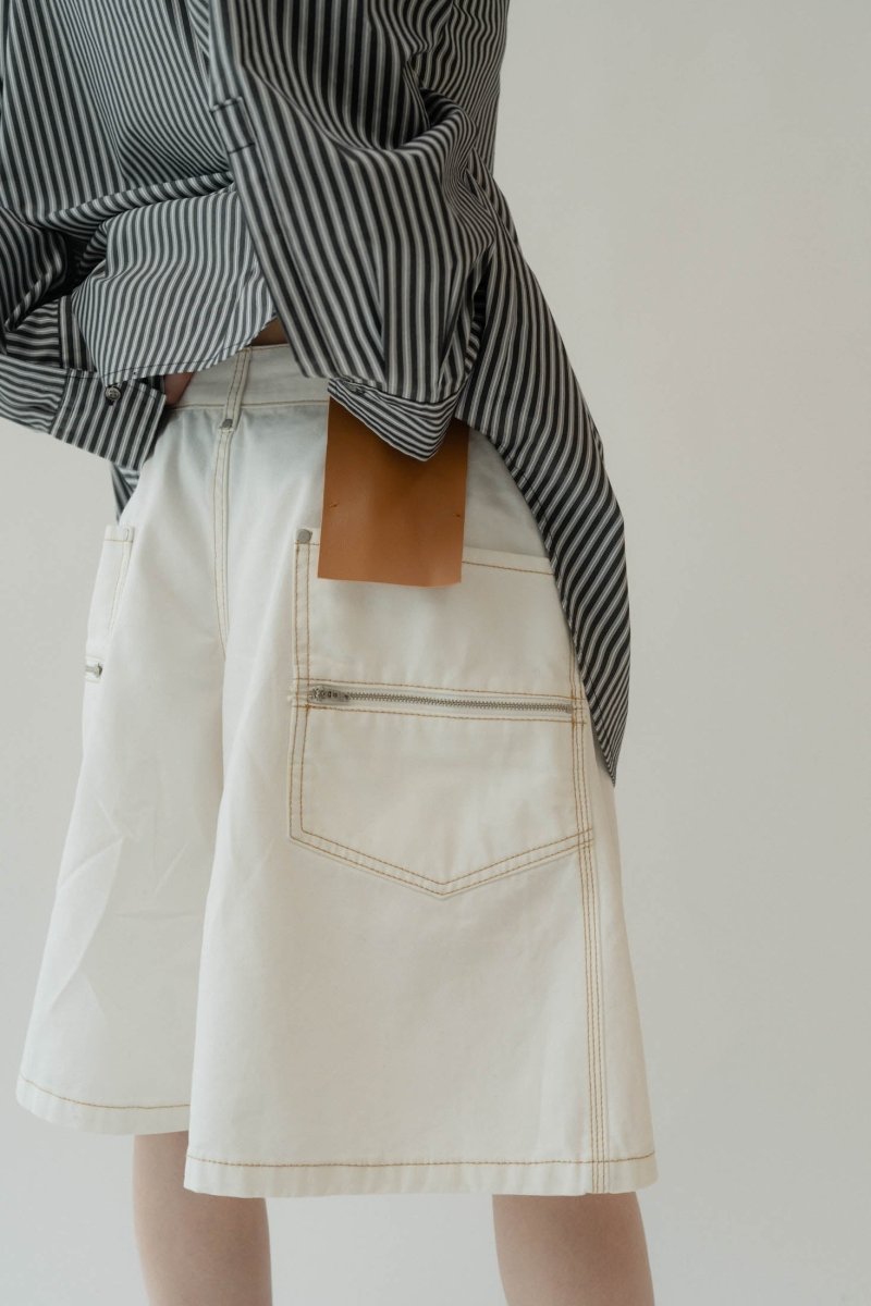 back label denim half pants/2color - KNUTH MARF