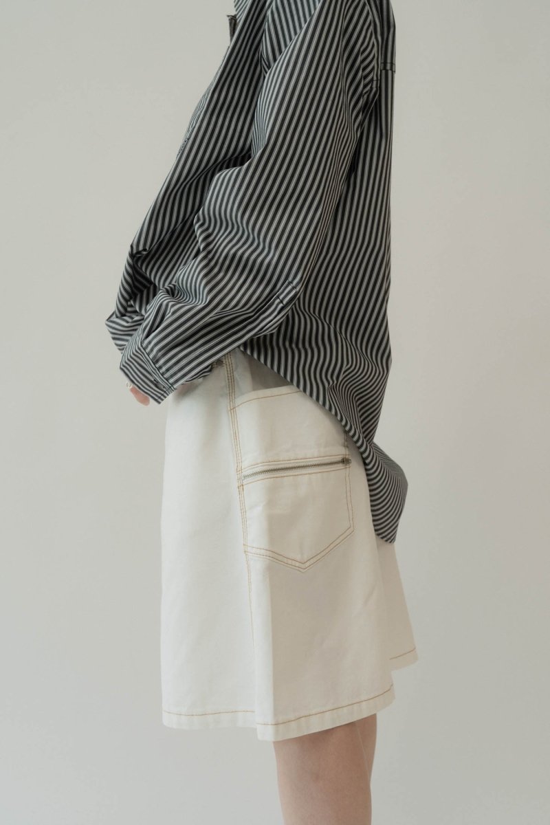 back label denim half pants/2color - KNUTH MARF
