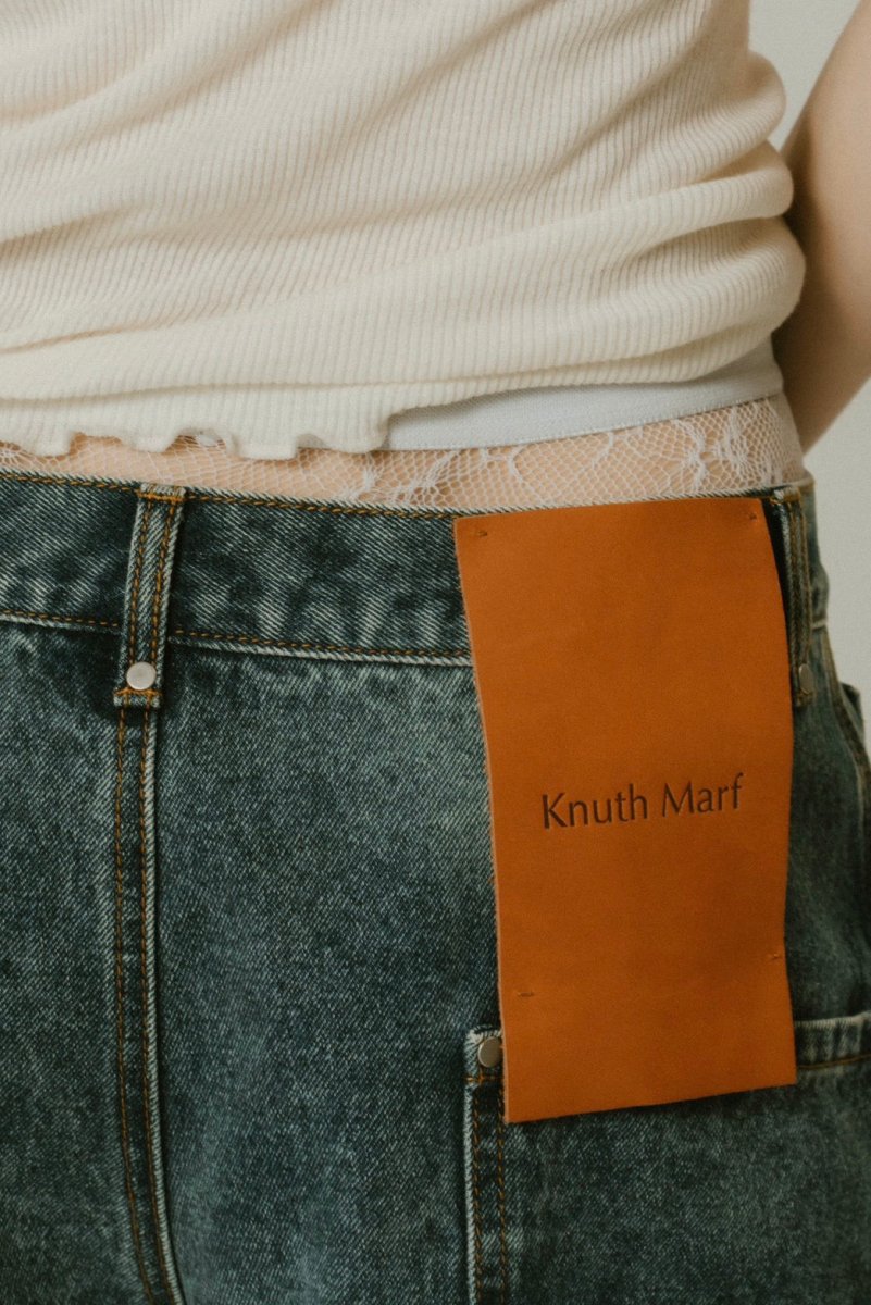 back label denim half pants/2color - KNUTH MARF