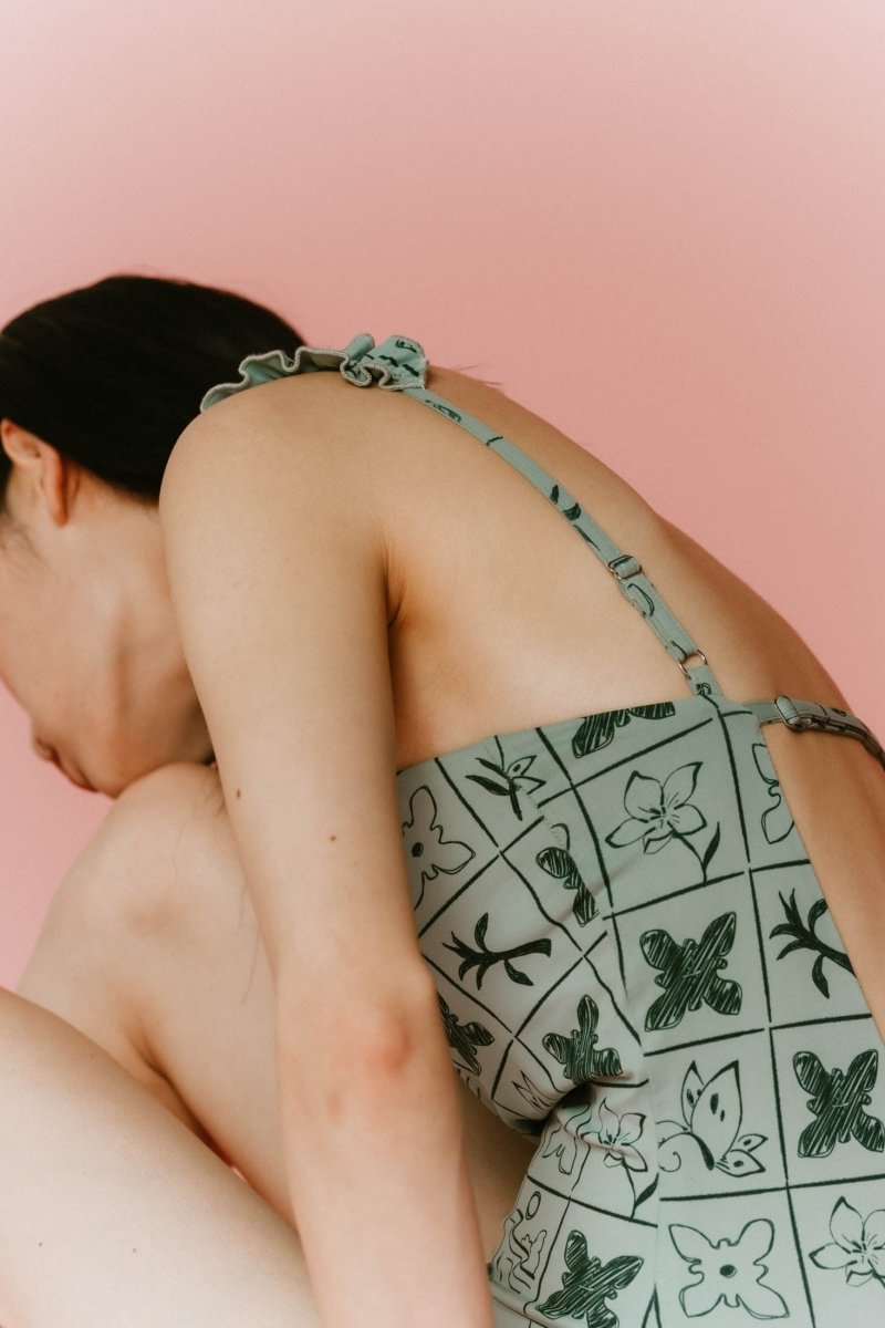 back open flower swim suit/2color - KNUTH MARF