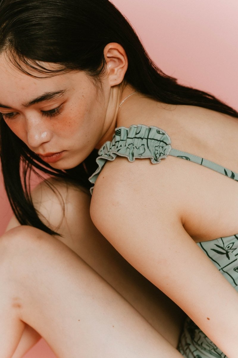 back open flower swim suit/2color - KNUTH MARF