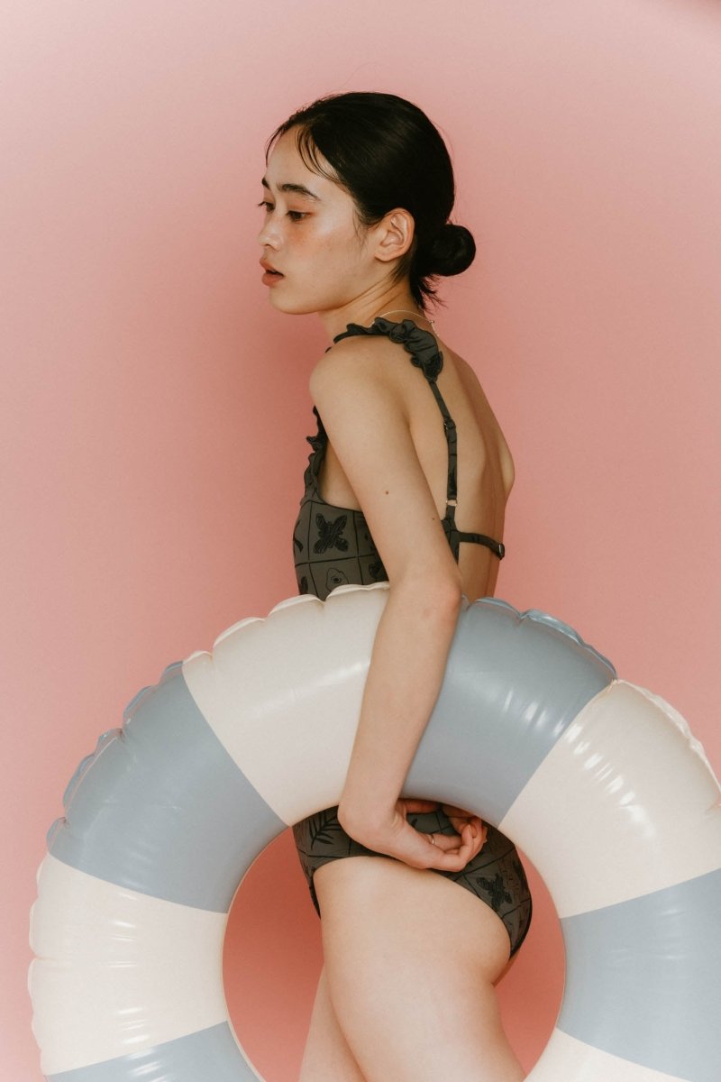 back open flower swim suit/2color - KNUTH MARF