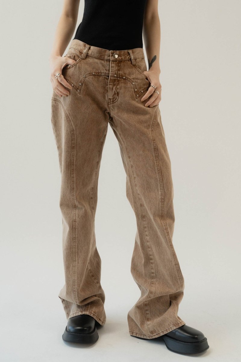 bell bottoms denim pants/cinnamon - KNUTH MARF