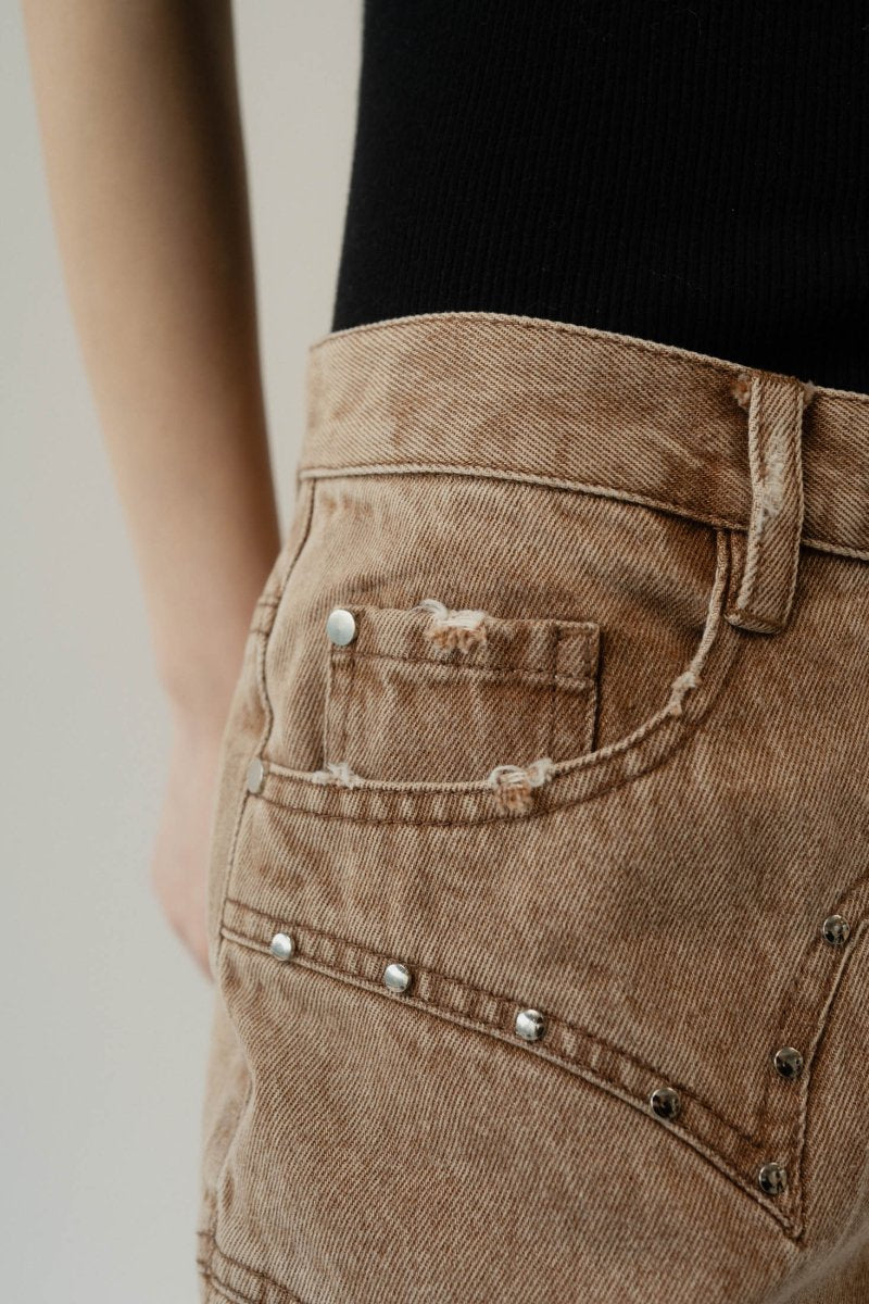 bell bottoms denim pants/cinnamon - KNUTH MARF