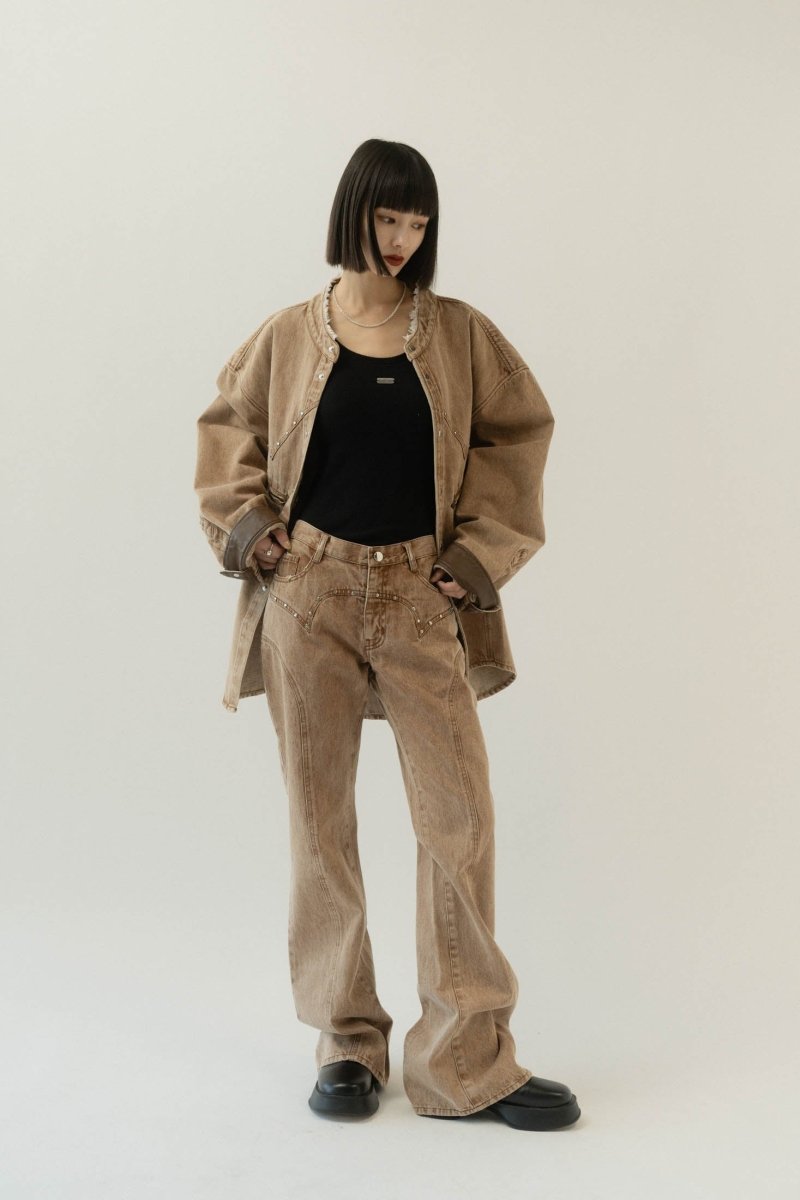bell bottoms denim pants/cinnamon - KNUTH MARF