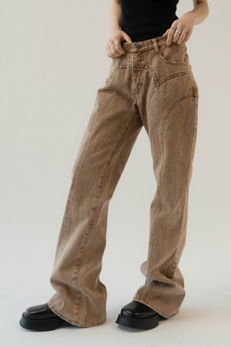 bell bottoms denim pants/cinnamon - KNUTH MARF