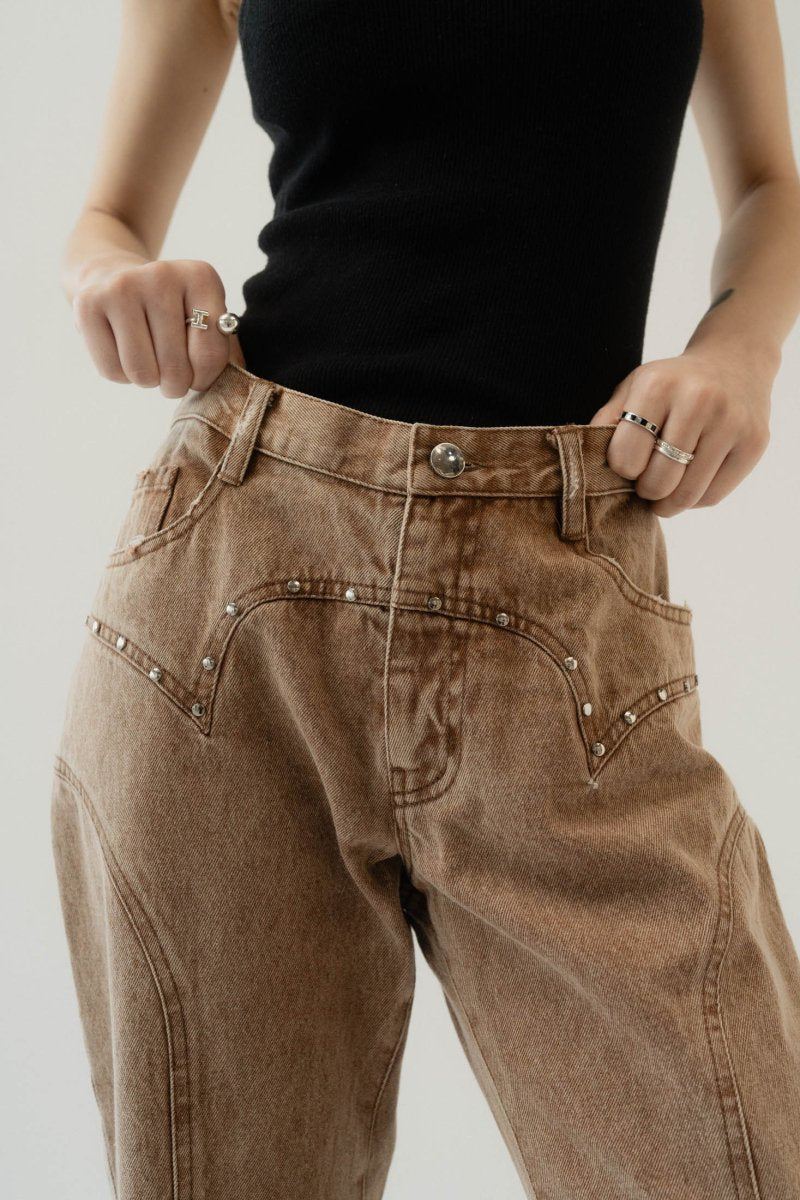 bell bottoms denim pants/cinnamon - KNUTH MARF