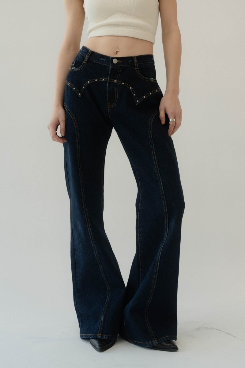 bell bottoms denim pants/indigo - KNUTH MARF