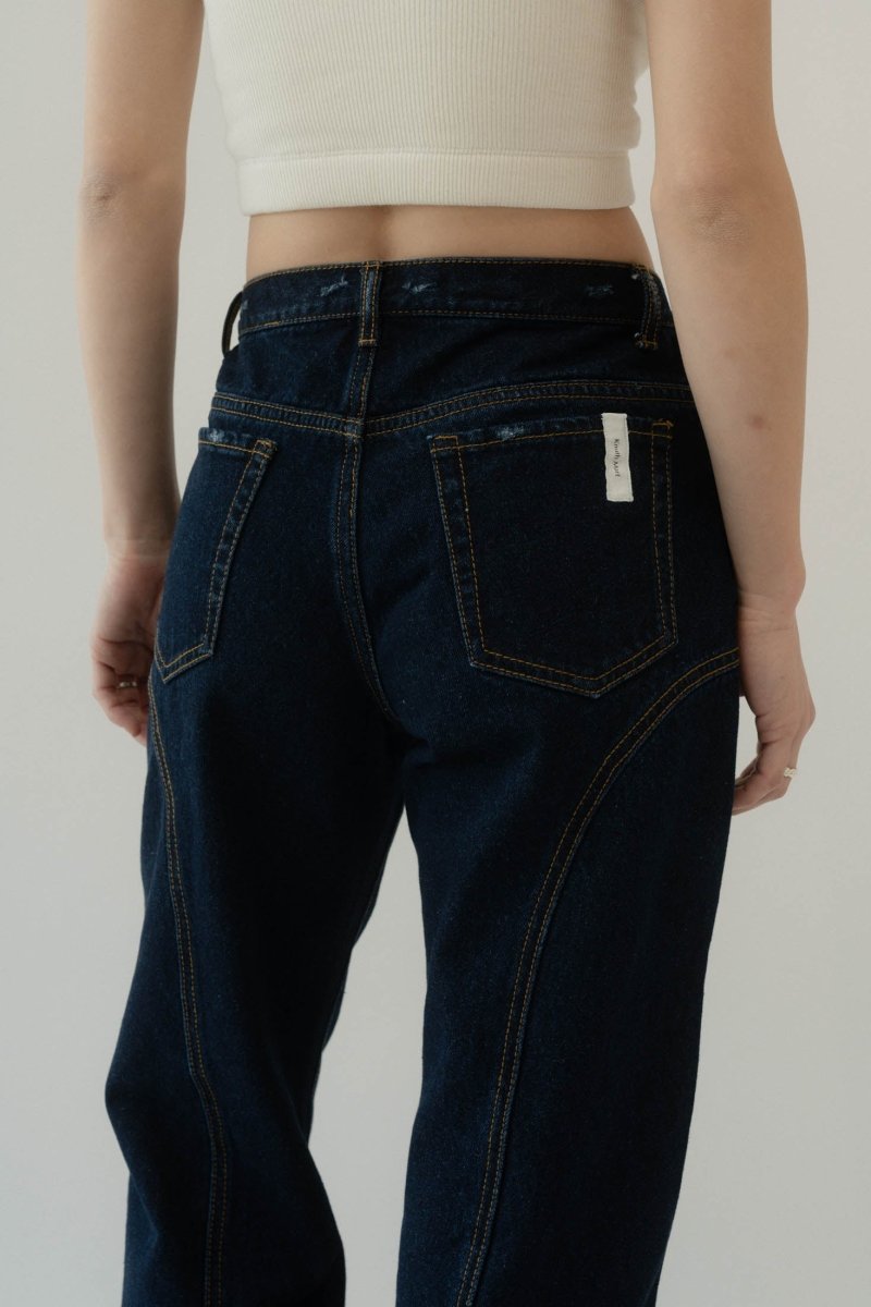bell bottoms denim pants/indigo - KNUTH MARF