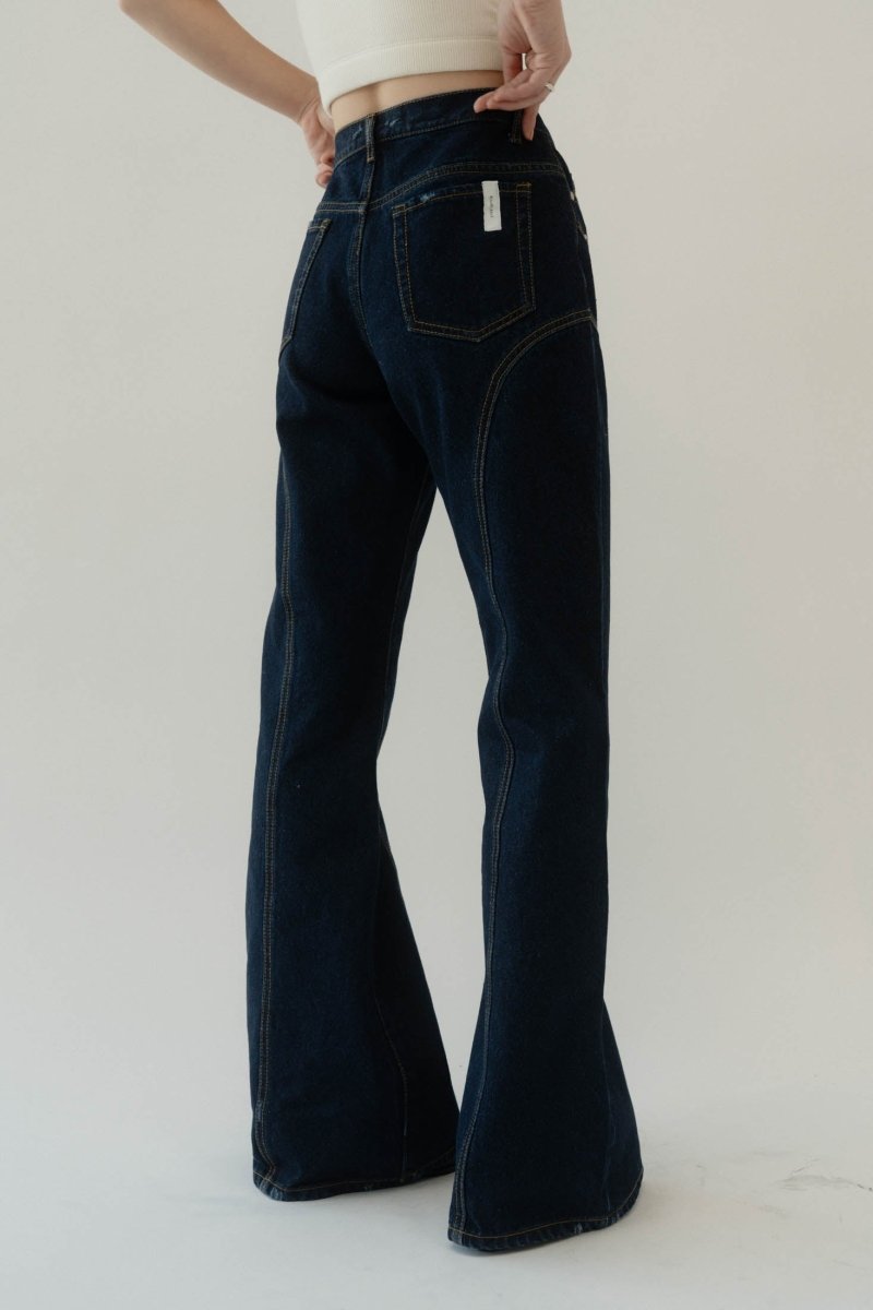 bell bottoms denim pants/indigo - KNUTH MARF