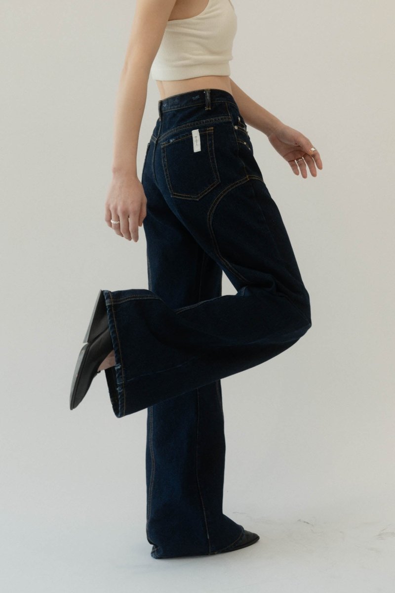 bell bottoms denim pants/indigo - KNUTH MARF