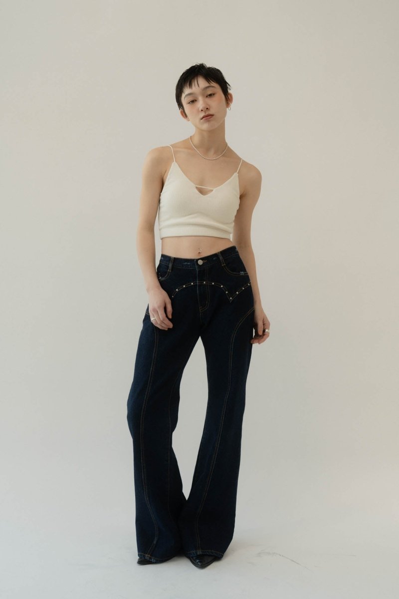 bell bottoms denim pants/indigo - KNUTH MARF