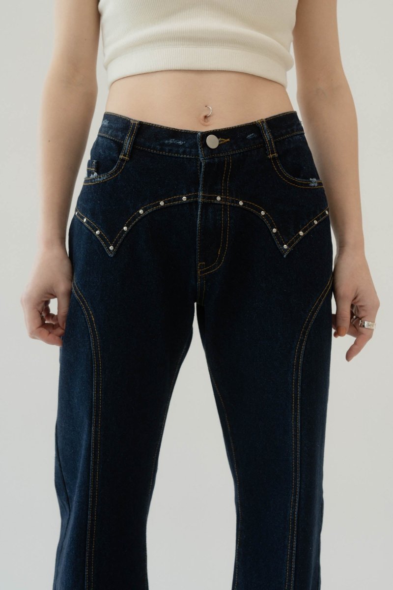 bell bottoms denim pants/indigo - KNUTH MARF