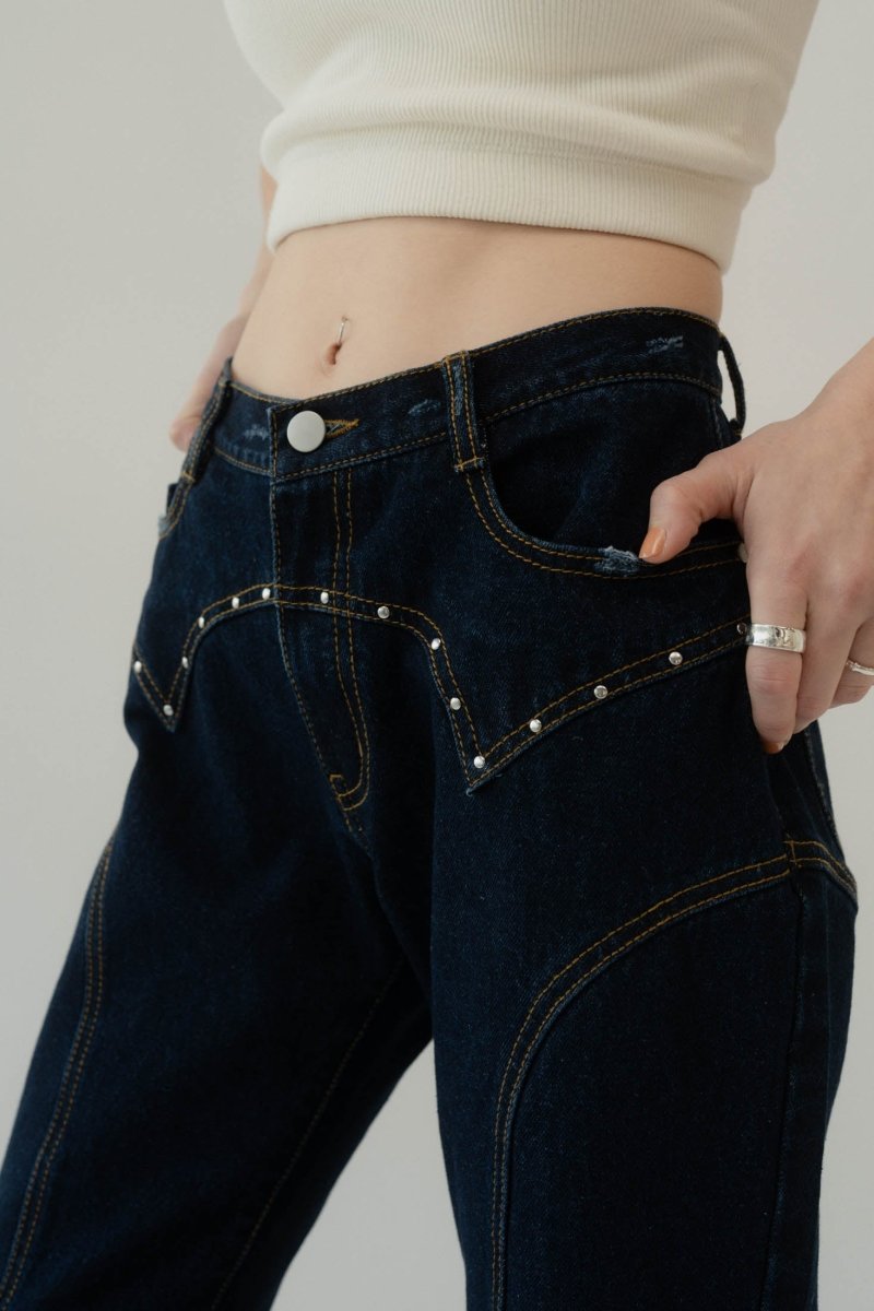 bell bottoms denim pants/indigo - KNUTH MARF