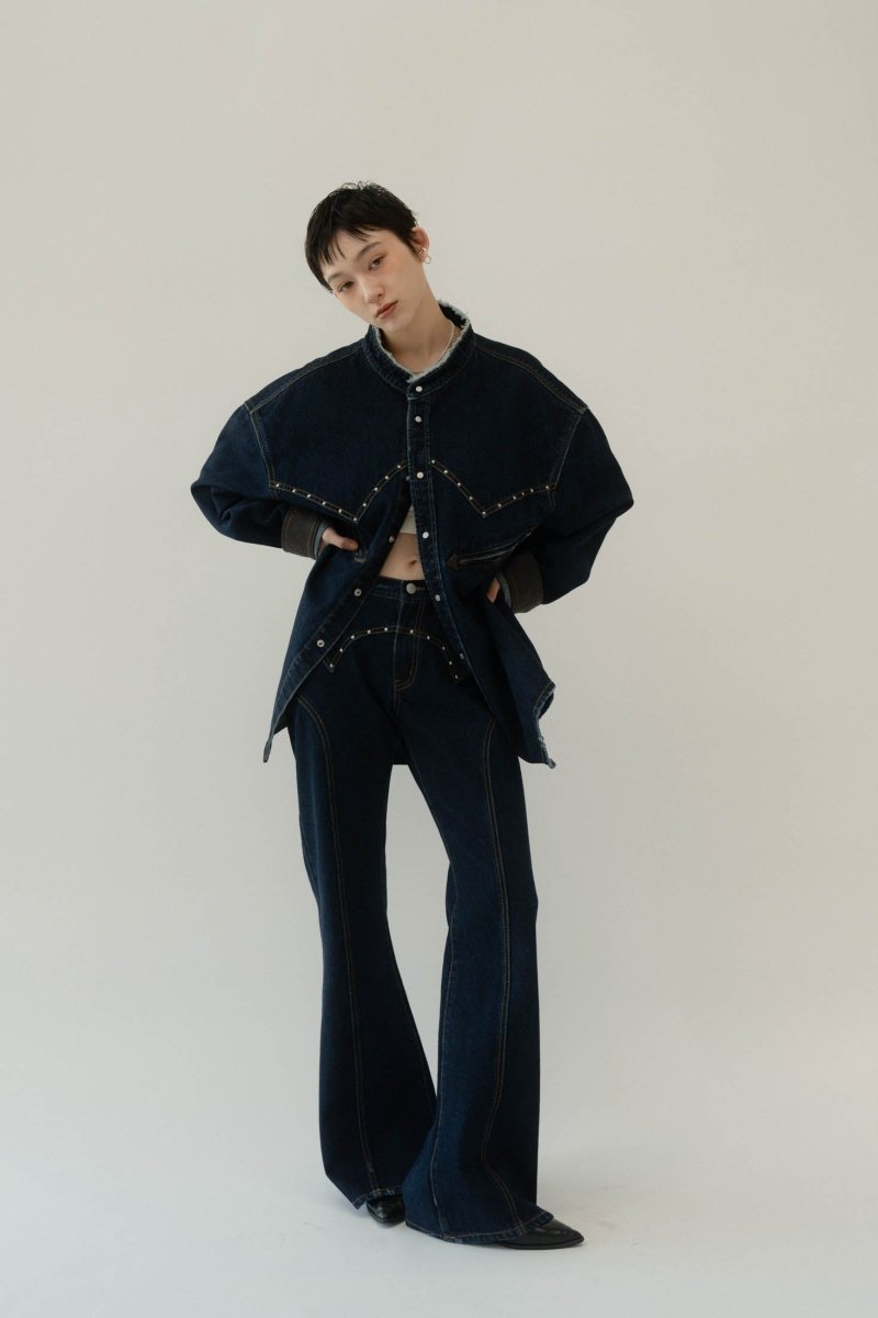 bell bottoms denim pants/indigo - KNUTH MARF