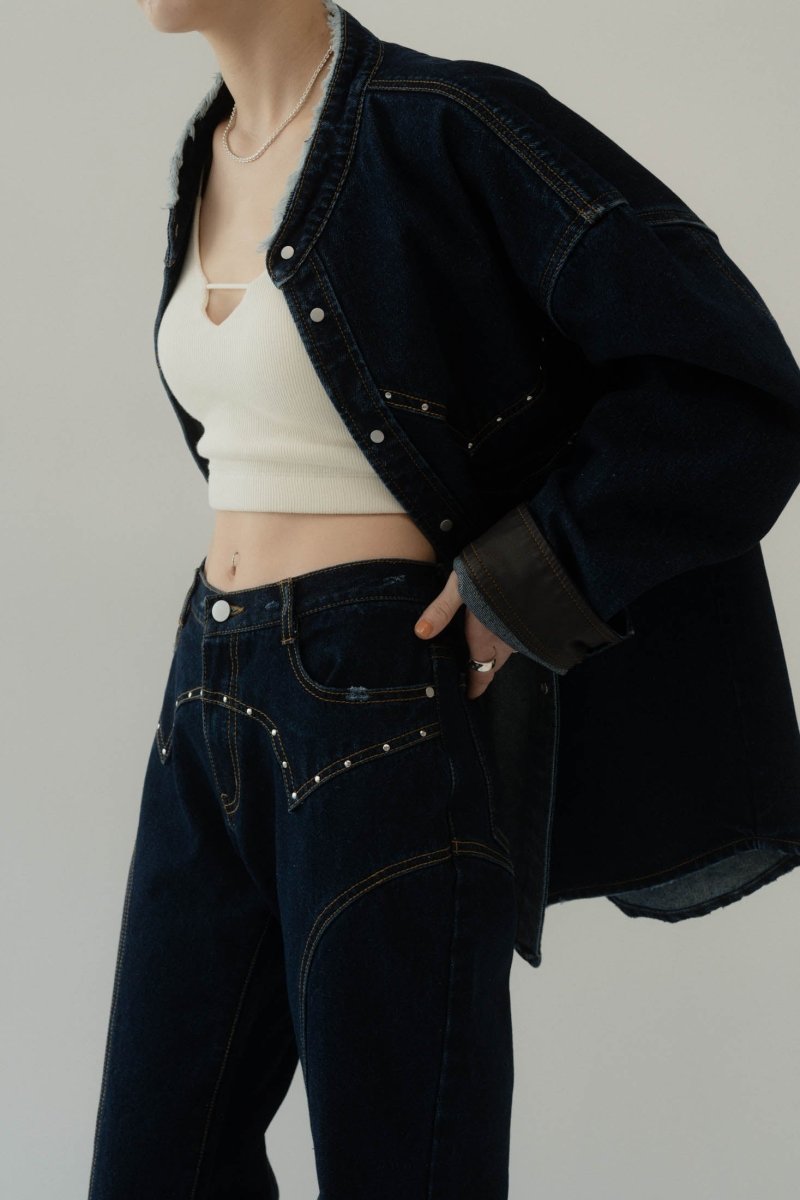 bell bottoms denim pants/indigo - KNUTH MARF