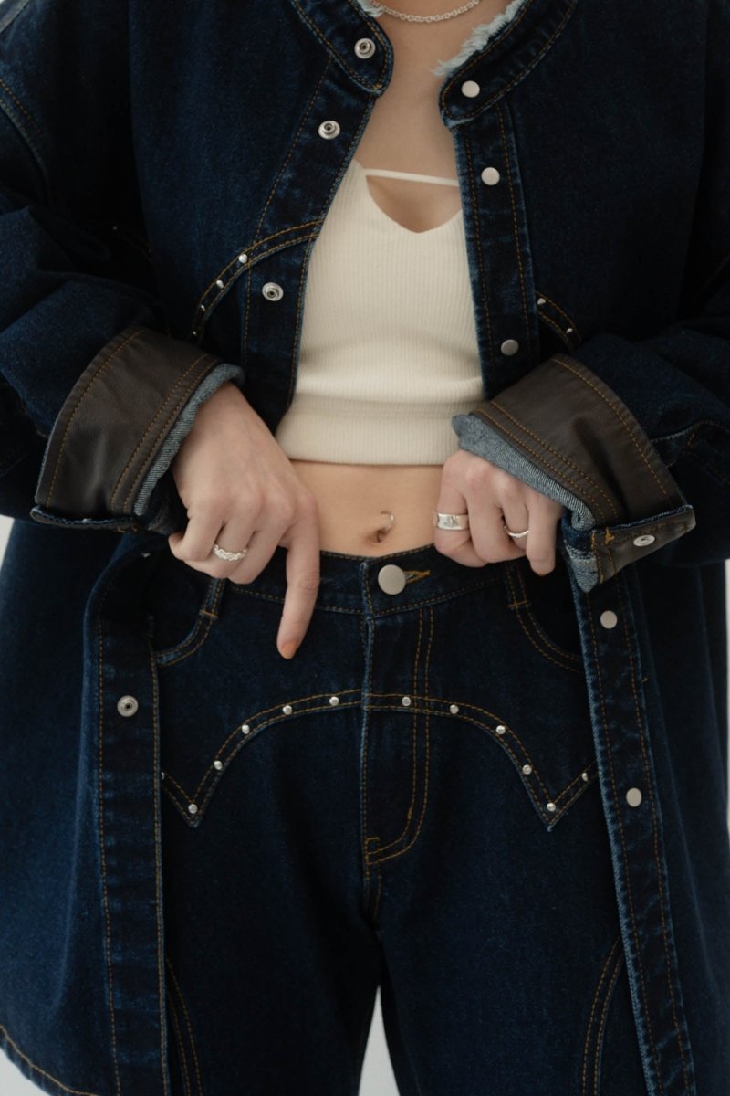bell bottoms denim pants/indigo - KNUTH MARF