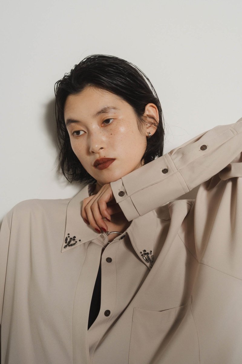 bijou collar shirt(unisex)/3color - KNUTH MARF