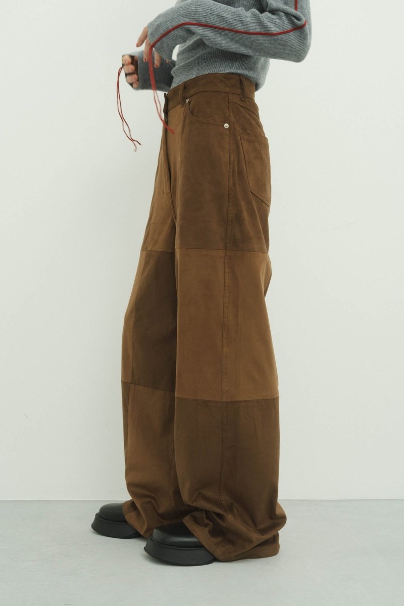 block check suede pants/2color - KNUTH MARF