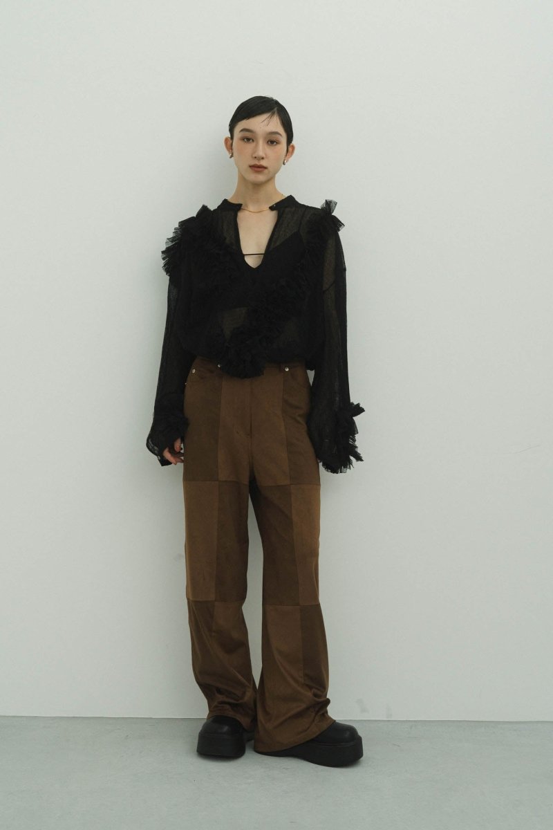 block check suede pants/2color - KNUTH MARF