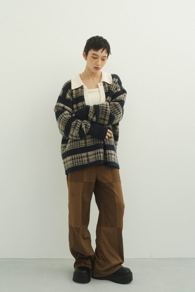 block check suede pants/2color - KNUTH MARF