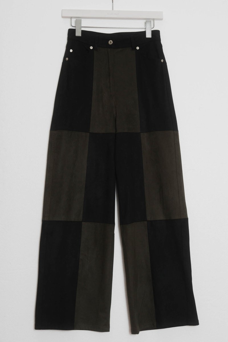 block check suede pants/2color - KNUTH MARF