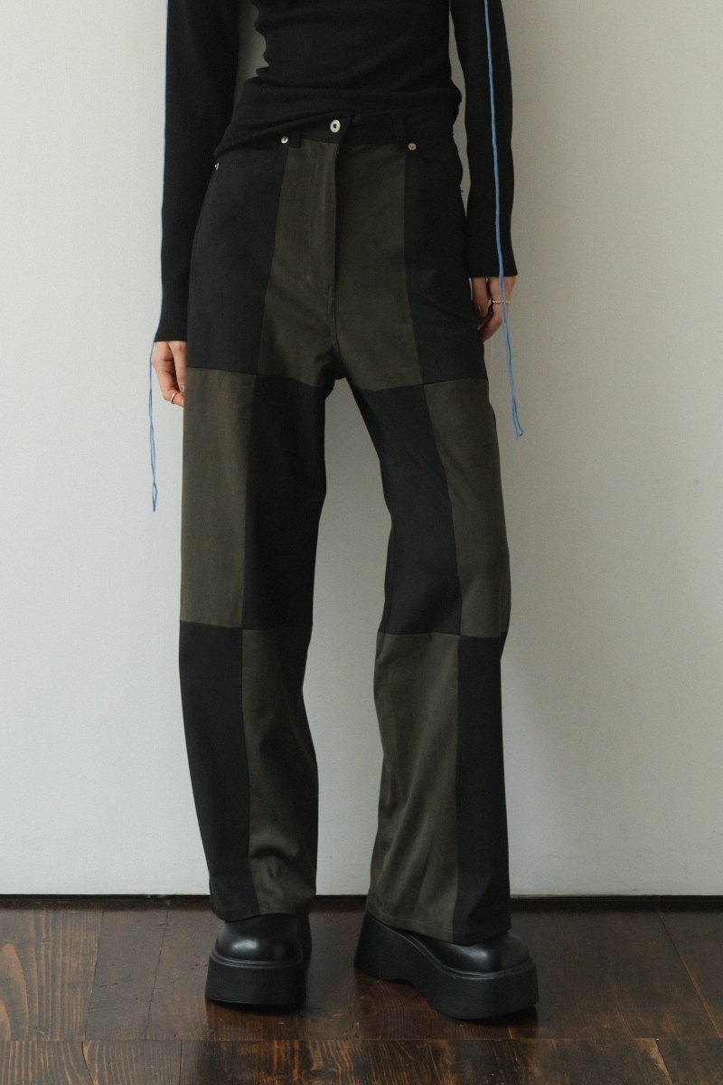block check suede pants/2color - KNUTH MARF