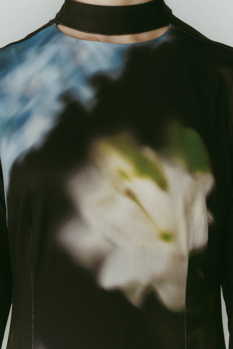 blurry flower one piece/black - KNUTH MARF