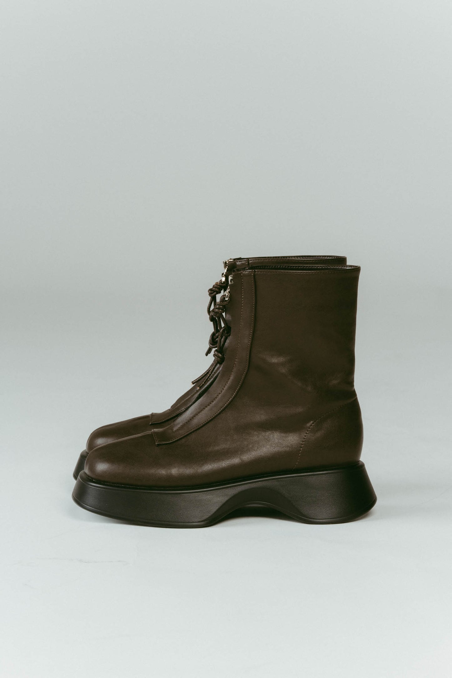 front zip platform boots/2color