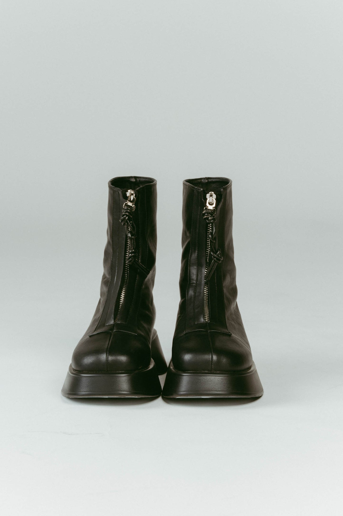 front zip platform boots/2color