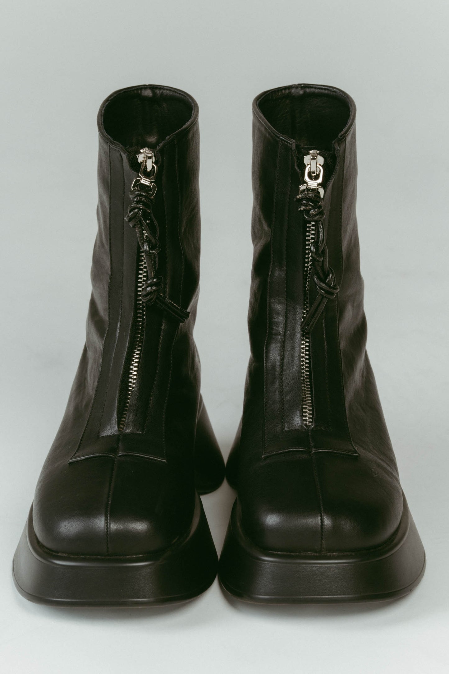 front zip platform boots/2color