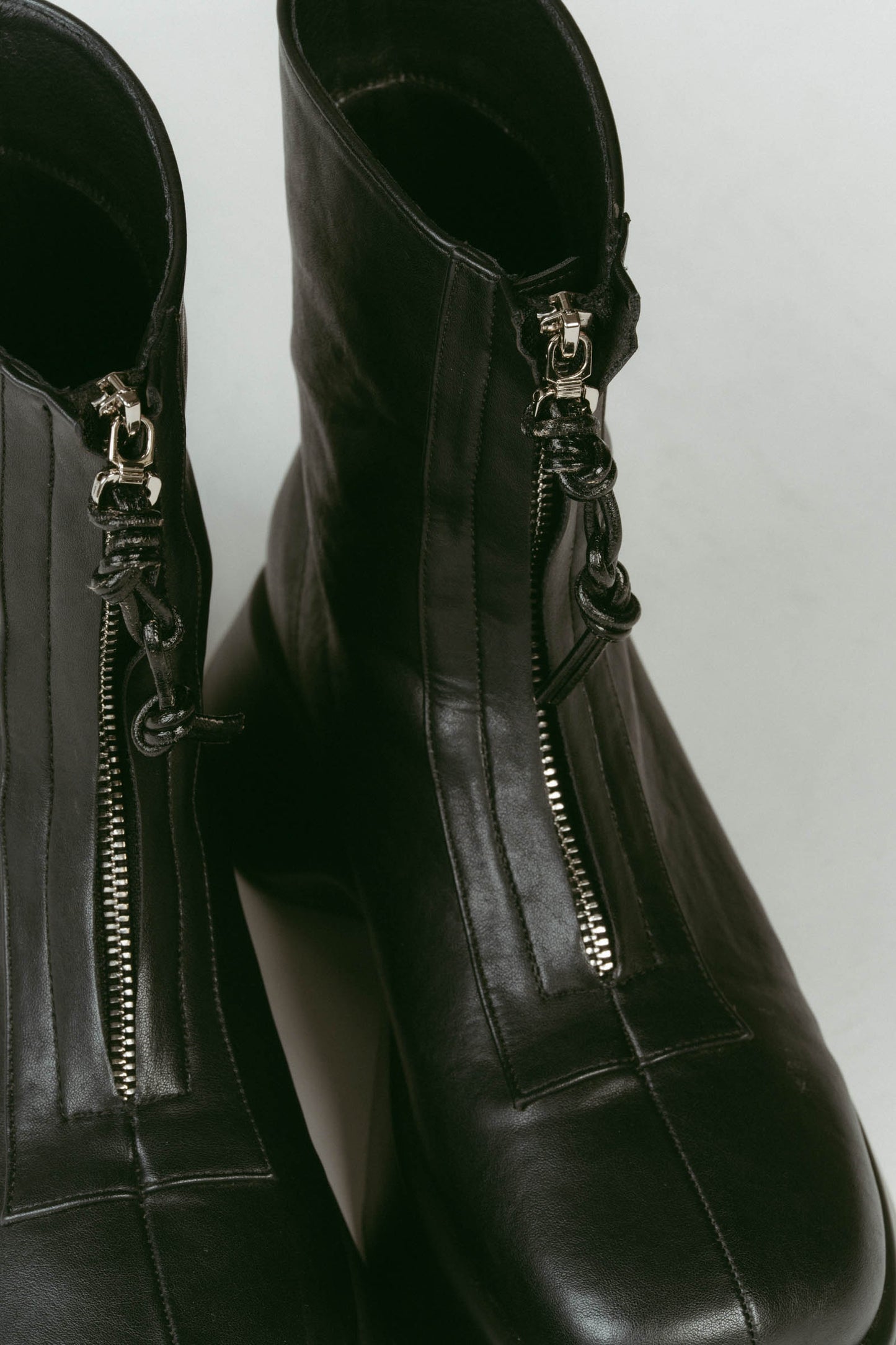 front zip platform boots/2color