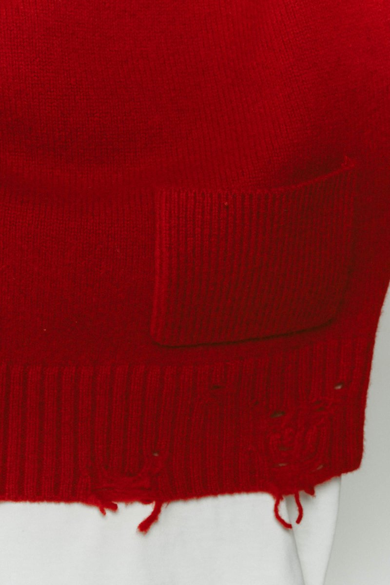 buttoned high - neck knit/red - KNUTH MARF