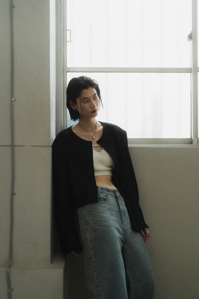collarless jacket/mesh - KNUTH MARF