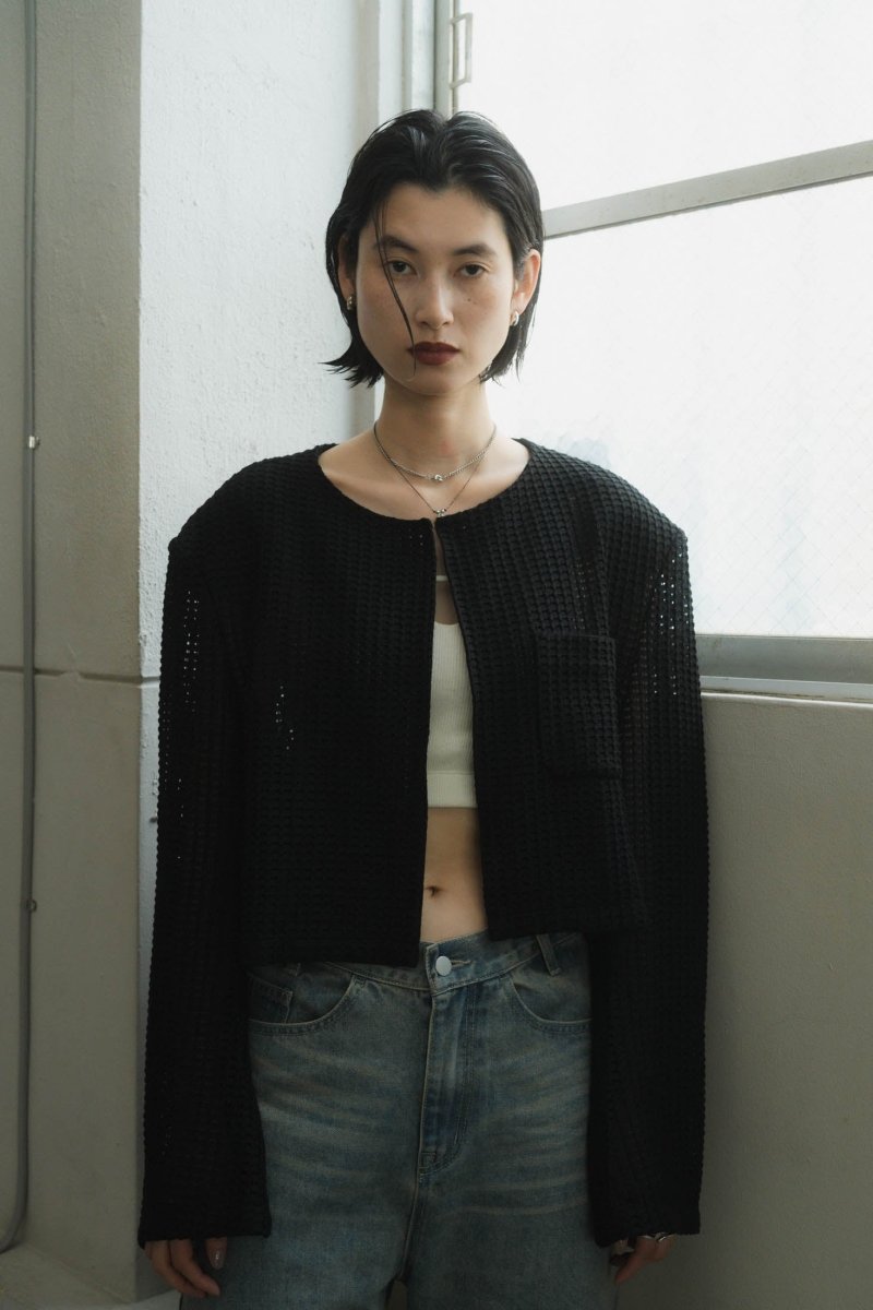 collarless jacket/mesh - KNUTH MARF