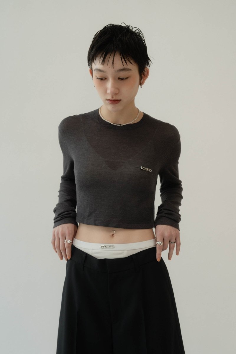 cropped sheer knit/3color - KNUTH MARF