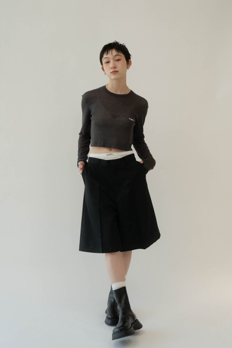 cropped sheer knit/3color - KNUTH MARF
