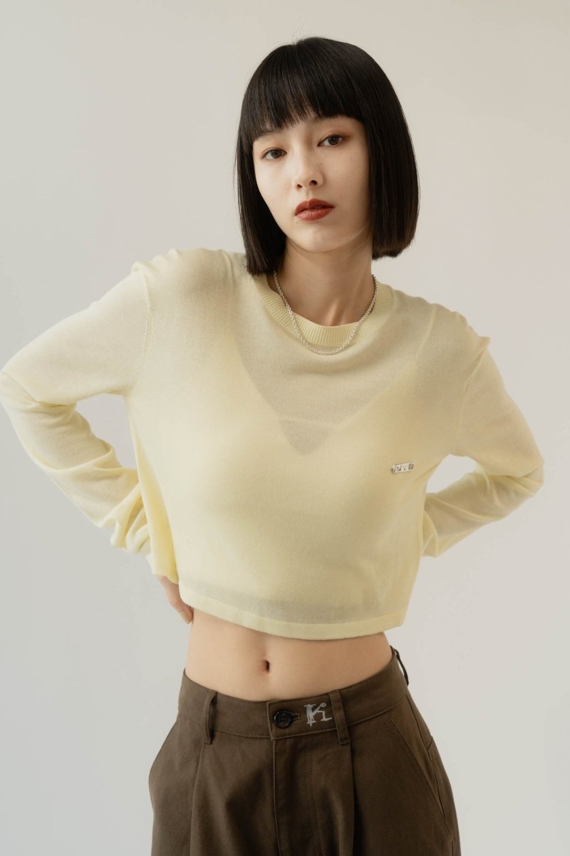 cropped sheer knit/3color - KNUTH MARF