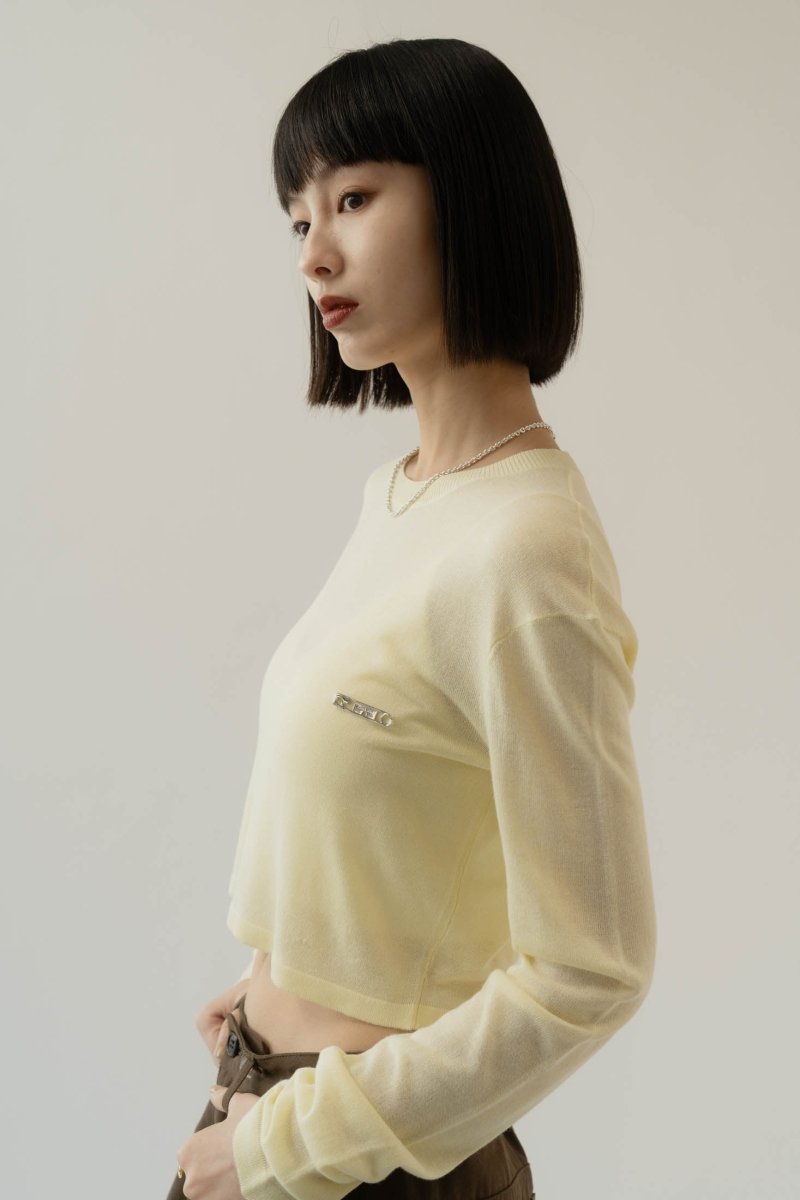 cropped sheer knit/3color - KNUTH MARF