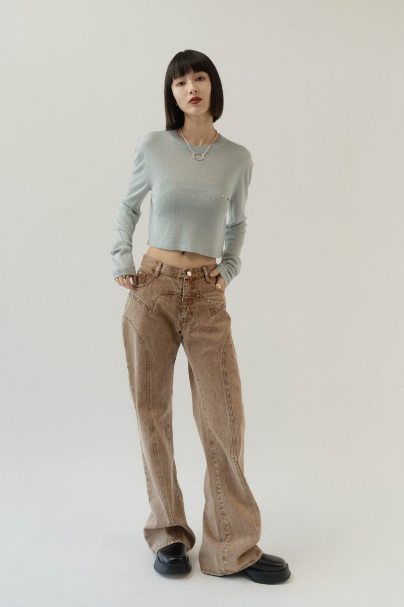 cropped sheer knit/3color - KNUTH MARF