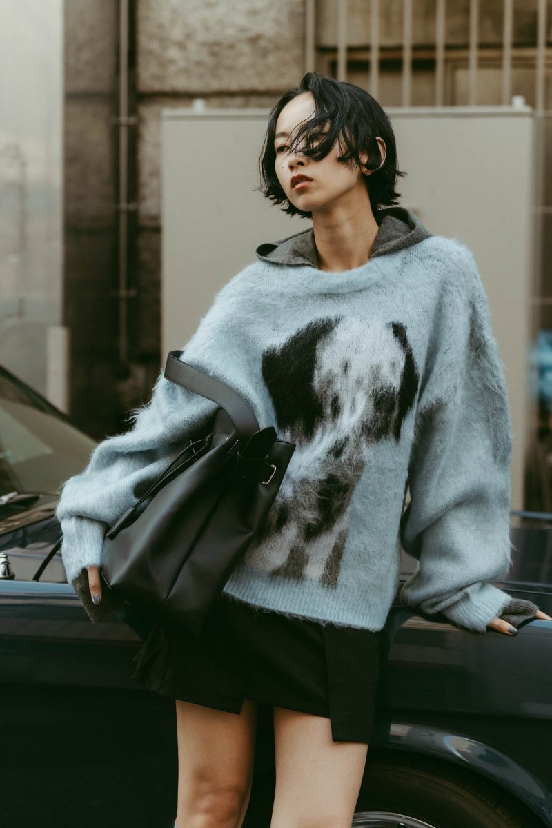 dalmatian shaggy knit(unisex)/blue - KNUTH MARF