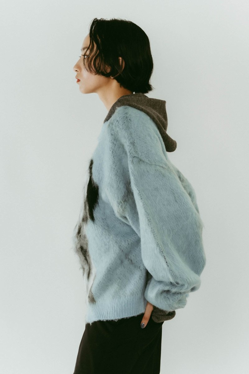 dalmatian shaggy knit(unisex)/blue - KNUTH MARF