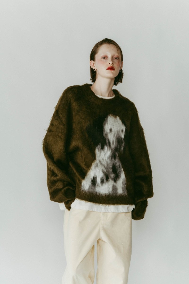 dalmatian shaggy knit(unisex)/green - KNUTH MARF