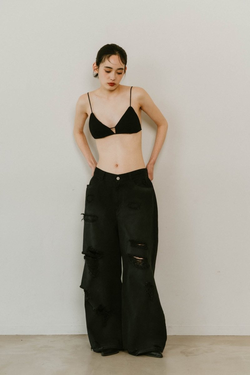damage denim pants/blackblack - KNUTH MARF