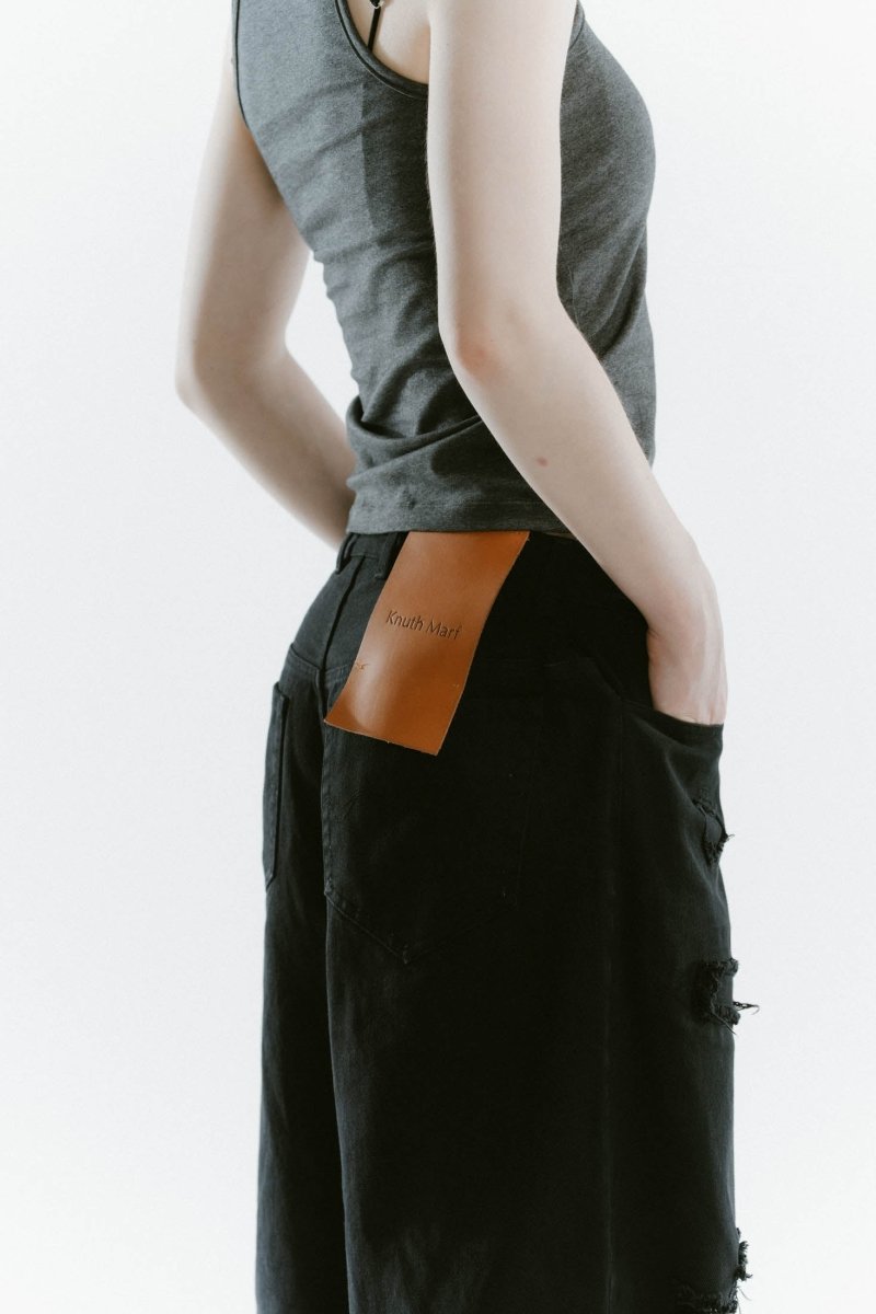 damage denim pants/blackblack - KNUTH MARF