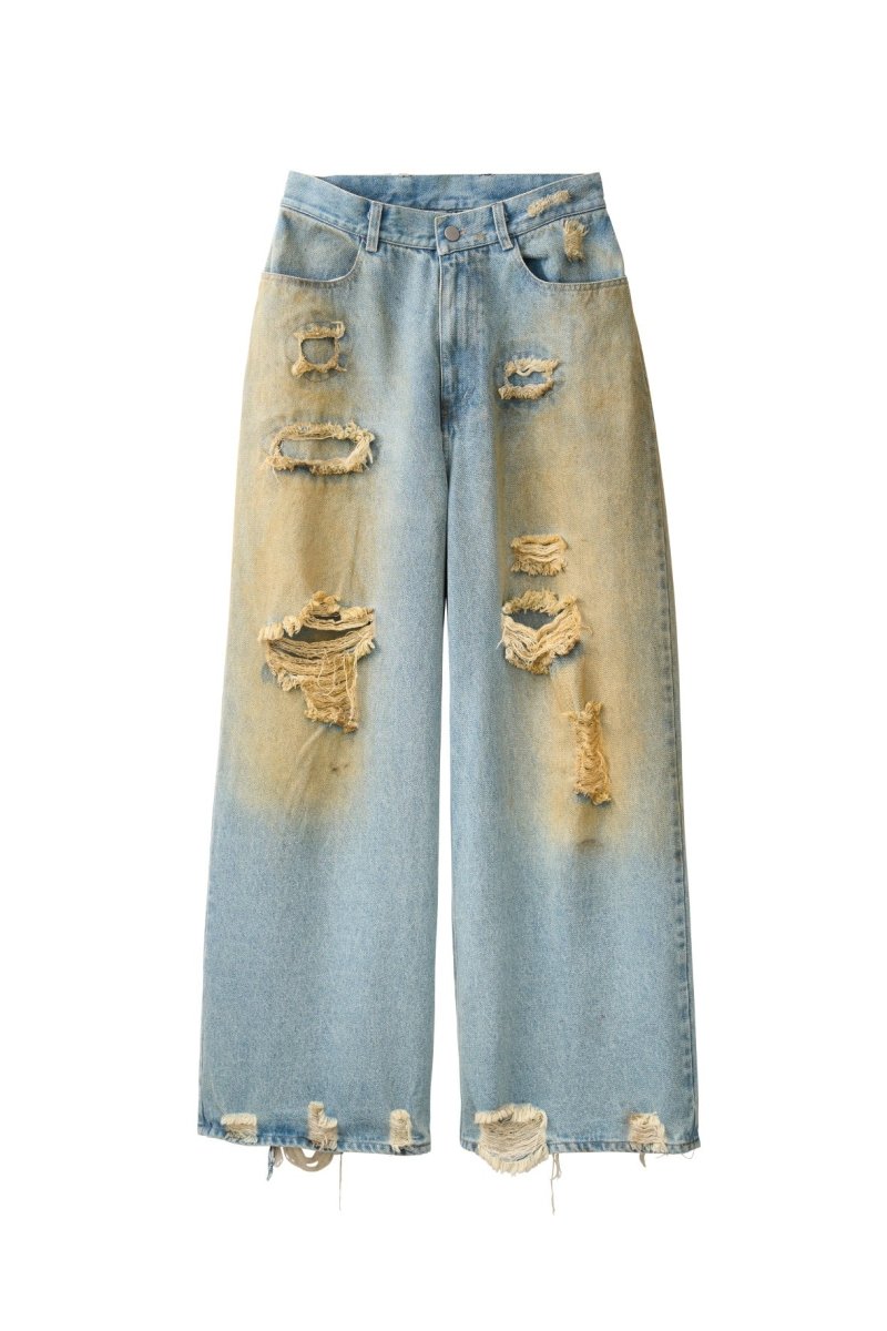 damage denim pants/saxblue - KNUTH MARF