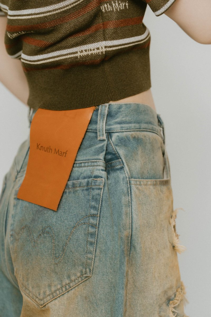 damage denim pants/saxblue - KNUTH MARF