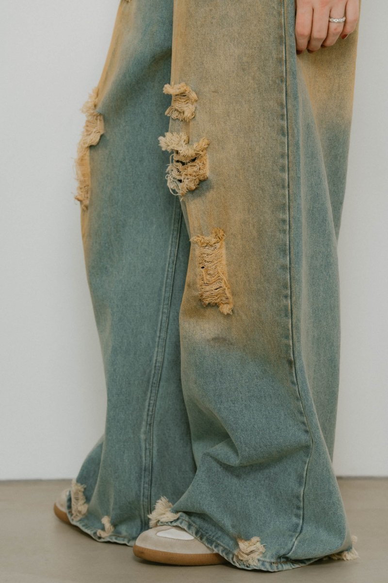 damage denim pants/saxblue - KNUTH MARF