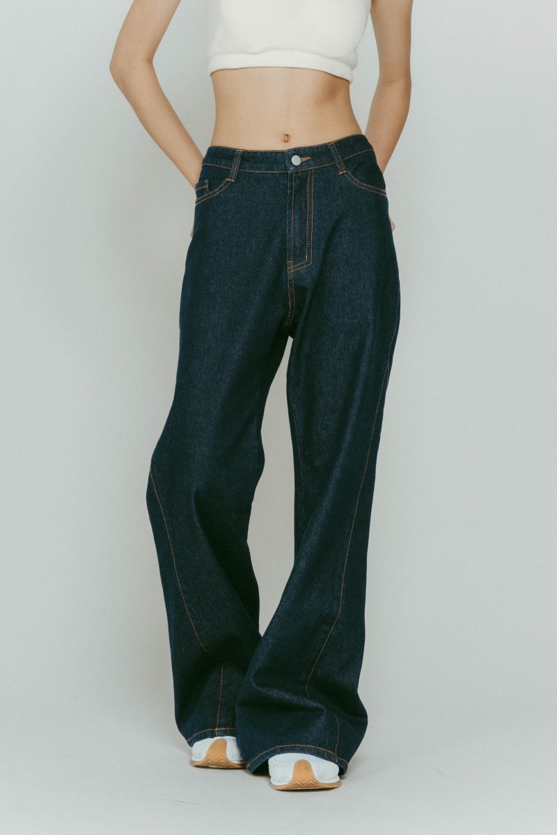 denim baggy pants(unisex)/2color - KNUTH MARF