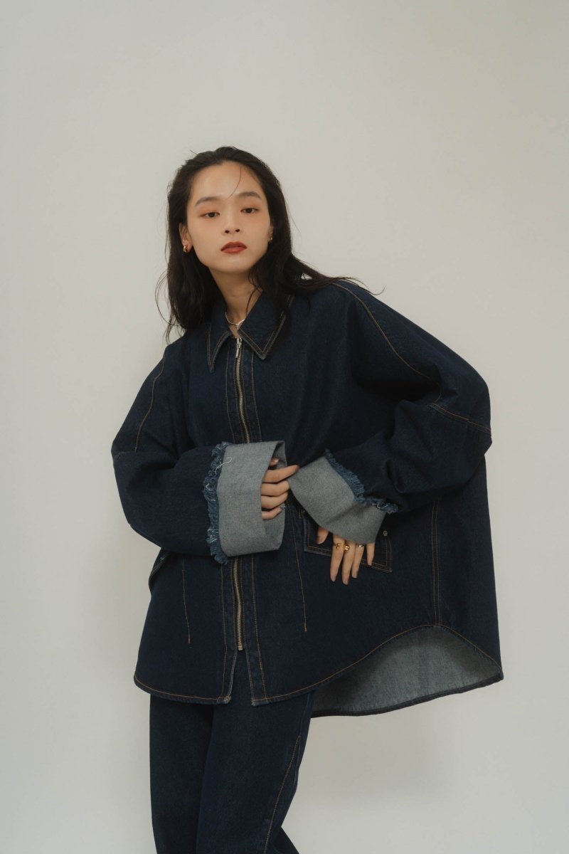denim over shirt jacket(unisex)/indigo - KNUTH MARF